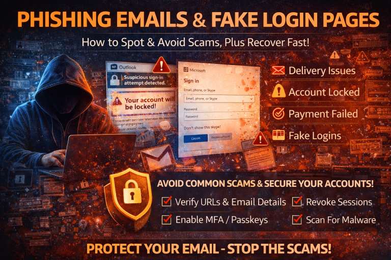 Phishing Emails & Fake Login Pages: How to Spot Them, Avoid Them, and Recover Fast (2026)