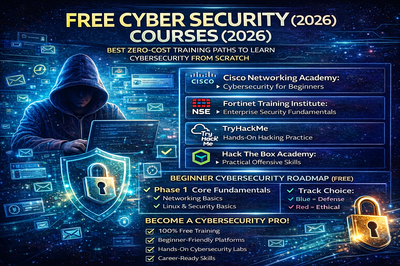Free Cyber Security Courses (2026): The Best Zero-Cost Training Paths to Learn Cybersecurity From Scratch