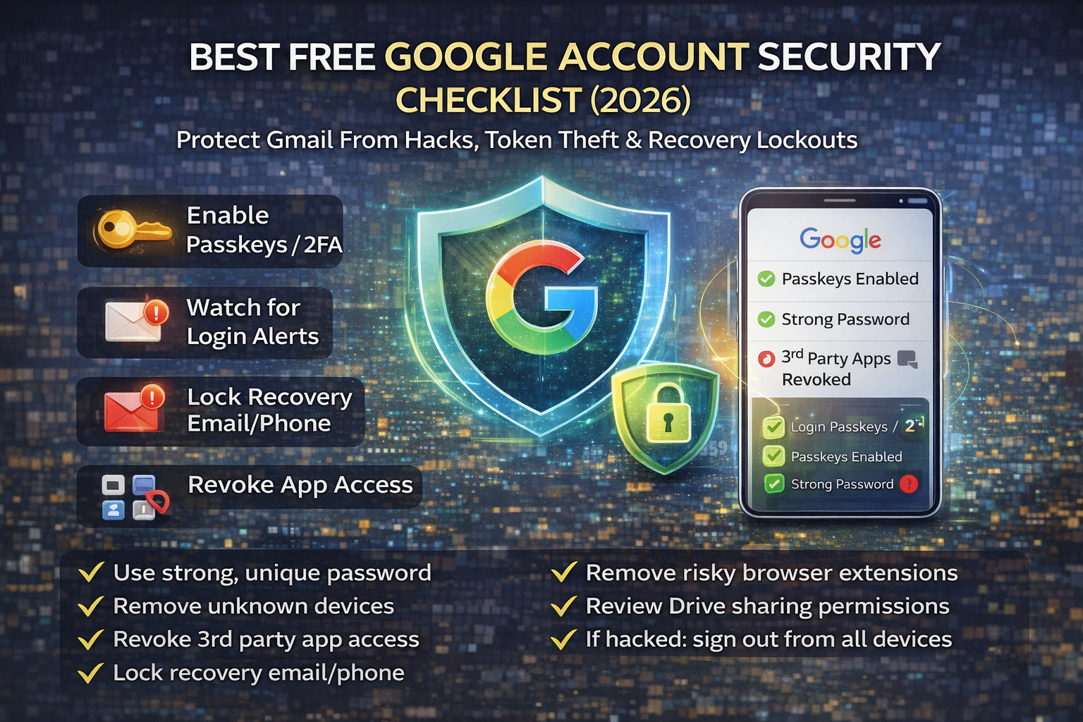 Best Free Google Account Security Checklist 2026