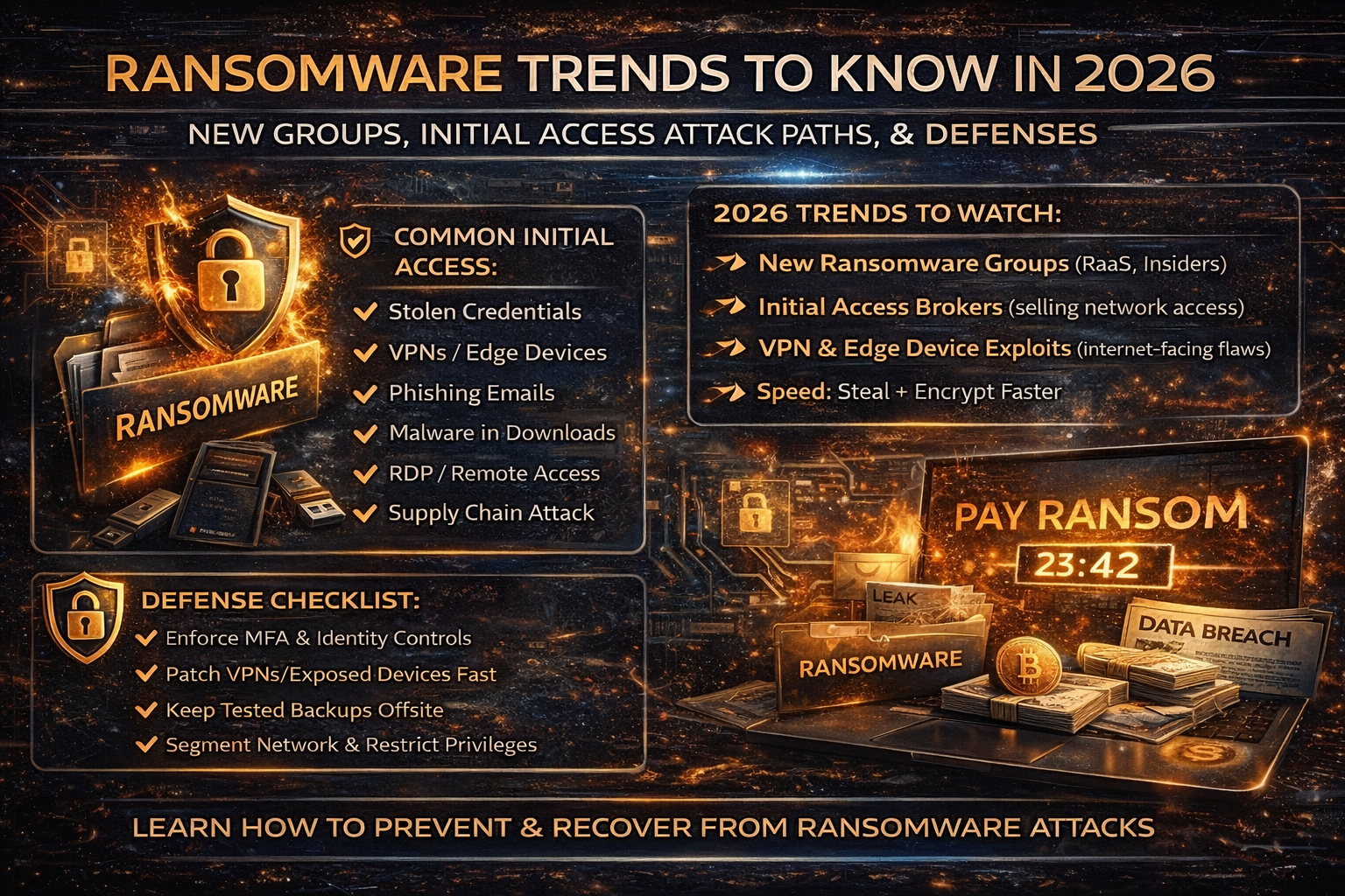 Ransomware Trends in 2026: New Groups, Initial Access Paths, and the Defenses That Actually Work