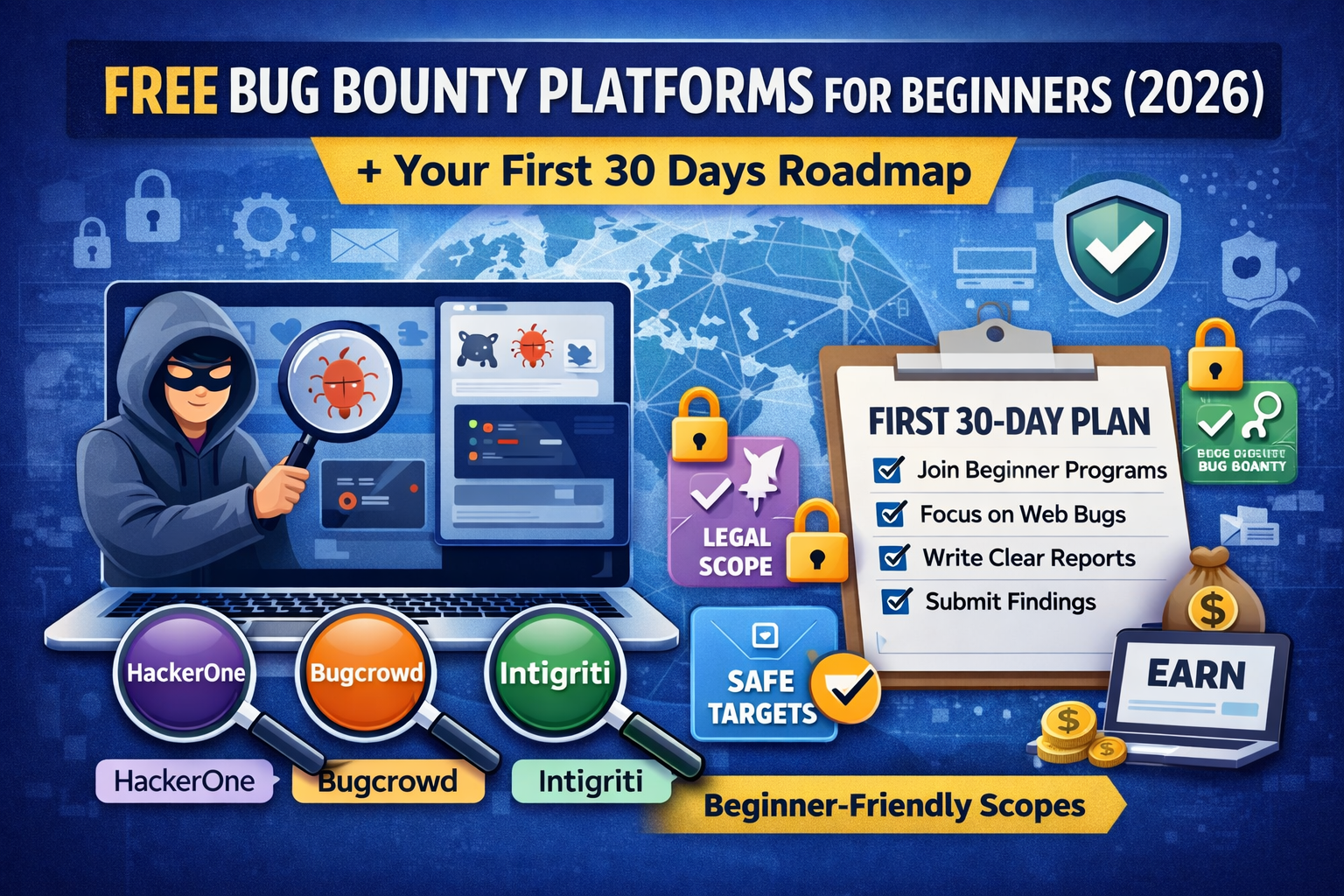 Best Free Bug Bounty Platforms for Beginners 2026: First 30 Days Roadmap