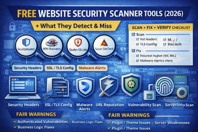 Free Website Security Scanner Tools (2026): What They Detect and What They Miss