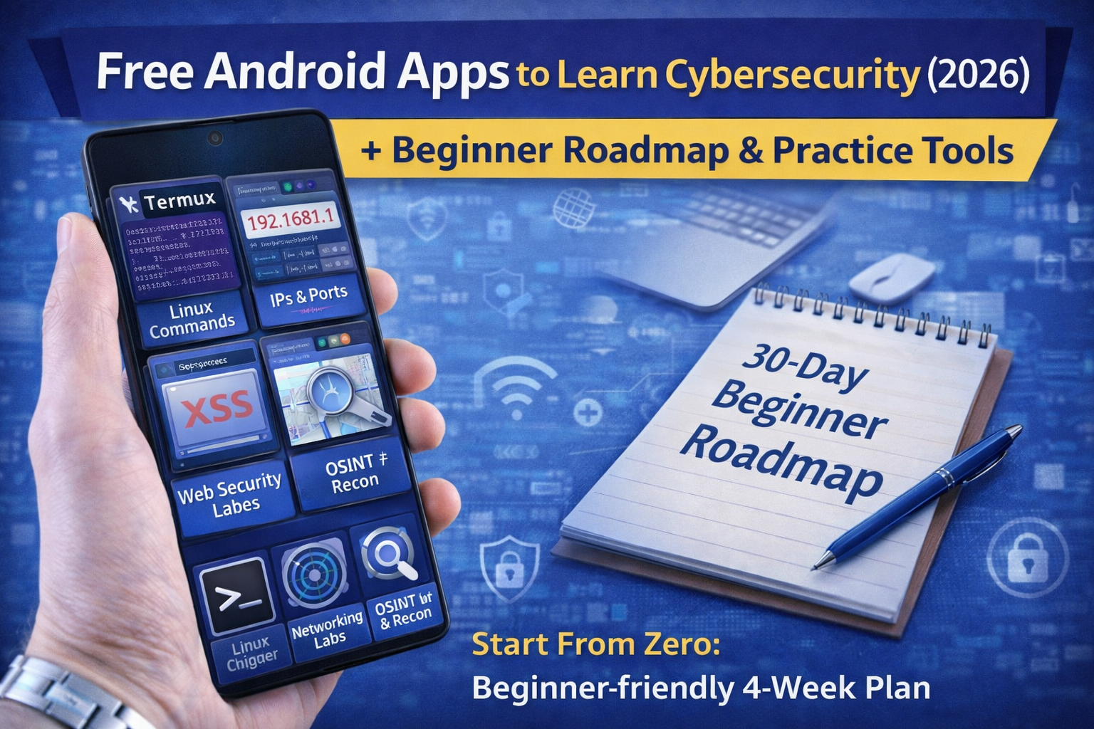 Free Android Apps to Learn Cybersecurity (2026): Beginner Roadmap and Practice Tools