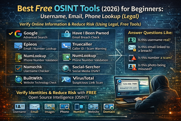 Best Free OSINT Tools 2026 for Beginners: Username, Email, Phone Lookup