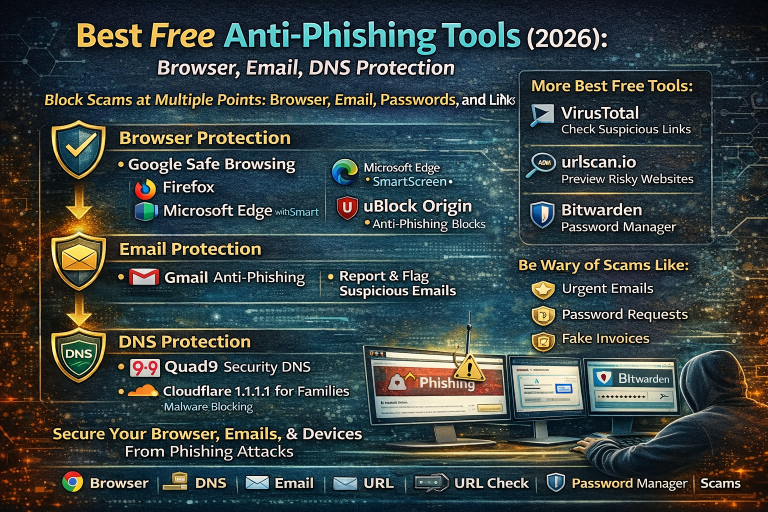 Best Free Anti-Phishing Tools in 2026: Browser, Email, and DNS Protection