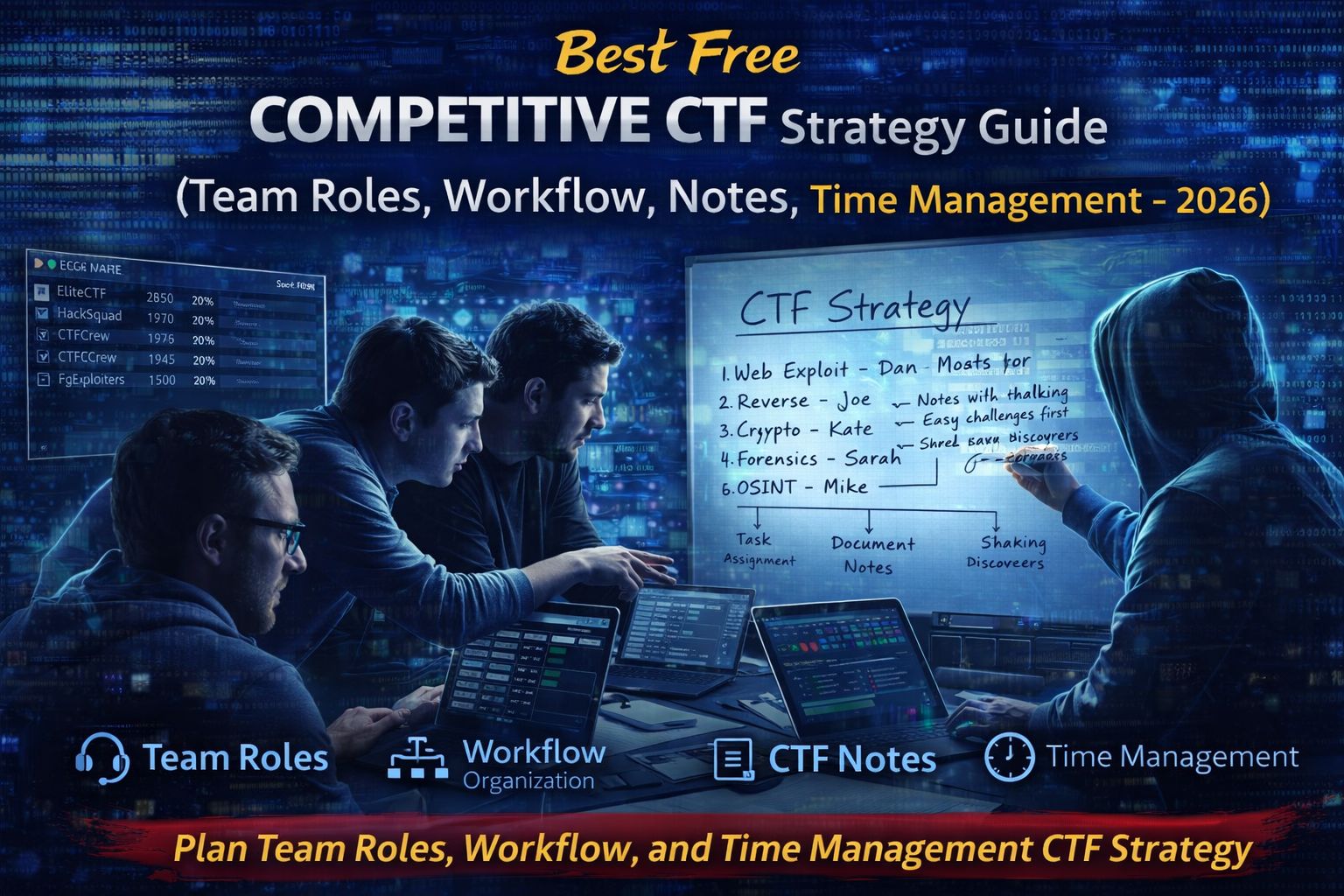 Best Free Competitive CTF Strategy Guide (Team Roles, Workflow, Notes, Time Management – 2026)